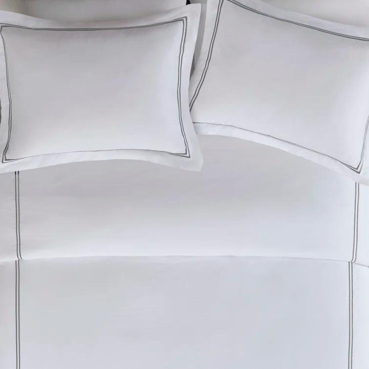 Madison Park Signature 500 Thread Count Luxury Collection 100% Cotton Sateen Embroidered Comforter Set