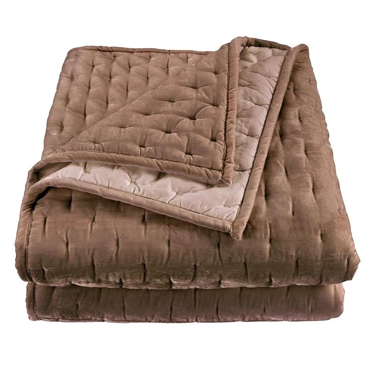 HiEnd Accents Stella Faux Silk Velvet Classic Chic Modern Rustic Romantic Western 1 Piece Quilt