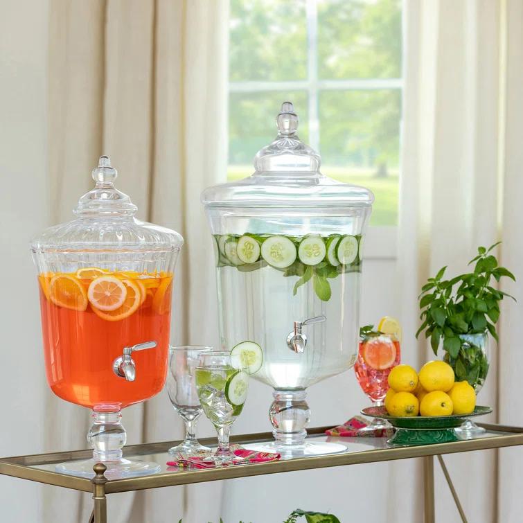 Park Hill Collection Classic Crystal Beverage Dispenser, 8qt.