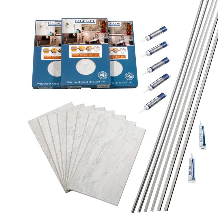 Palisade 25.6 in. x 14.8 in. Tile Shower and Tub Surround Kit