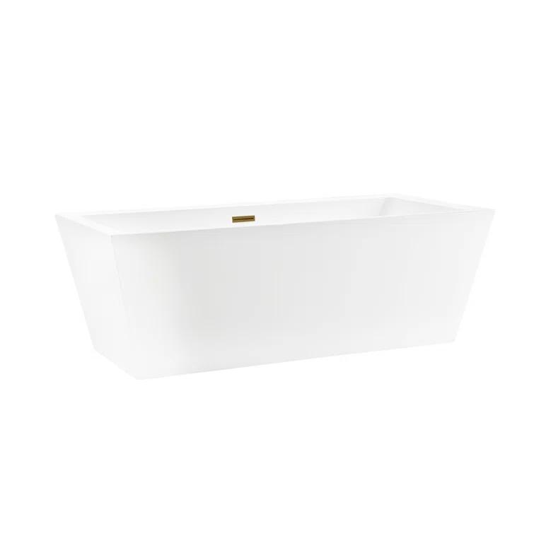 Elena 59" x 30" Freestanding Soaking Acrylic Bathtub