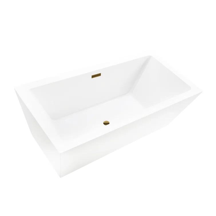 Elena 59" x 30" Freestanding Soaking Acrylic Bathtub