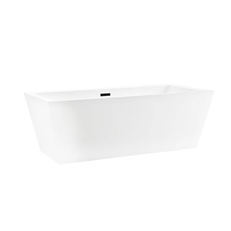 Elena 59" x 30" Freestanding Soaking Acrylic Bathtub