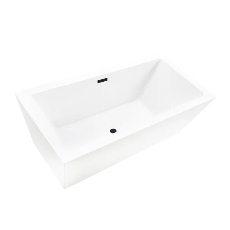 Elena 59" x 30" Freestanding Soaking Acrylic Bathtub