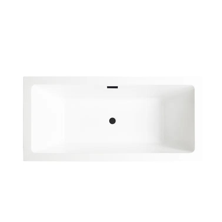 Elena 59" x 30" Freestanding Soaking Acrylic Bathtub