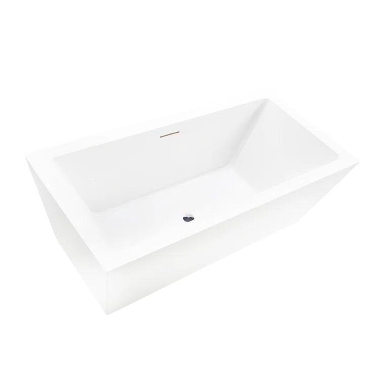 Elena 59" x 30" Freestanding Soaking Acrylic Bathtub