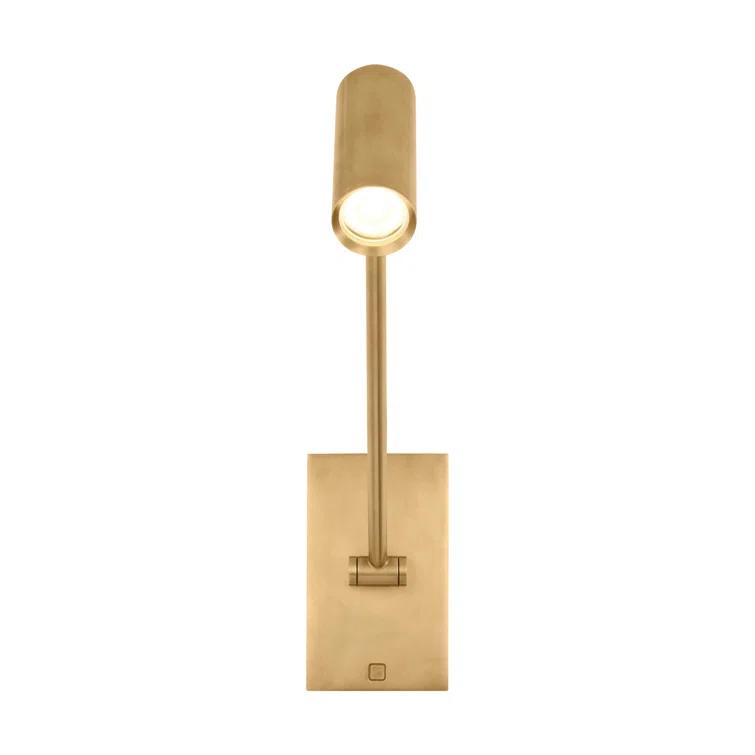 Natural Brass Dimmable LED Swing Arm Sconce