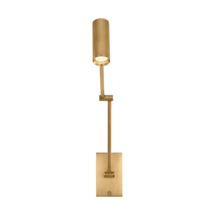 Antique Brass Adjustable LED Swing Arm Sconce
