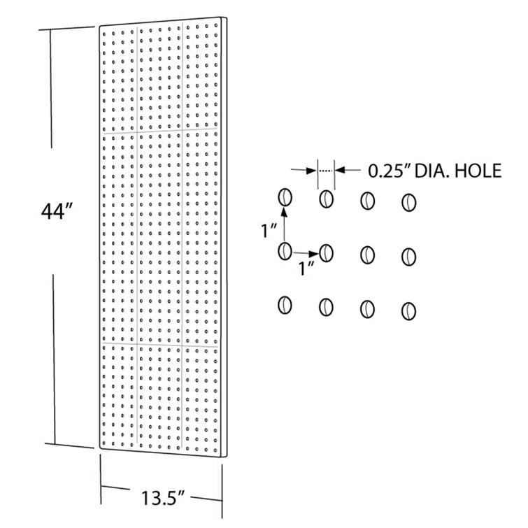 Pegboard Wall Panel Storage Solution, Size: 44"x 13.5", 2-Pack