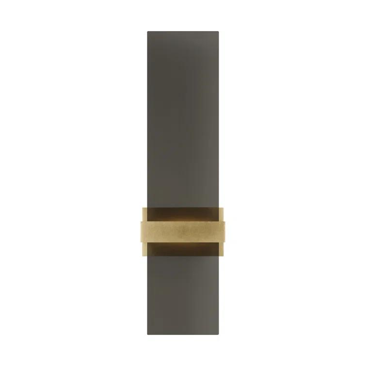 Natural Brass and Glass Dimmable Wall Sconce with LED Light