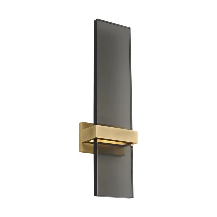 Natural Brass and Glass Dimmable Wall Sconce with LED Light
