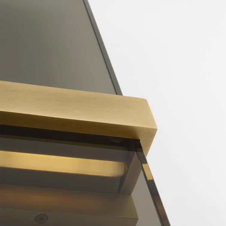 Natural Brass and Glass Dimmable Wall Sconce with LED Light