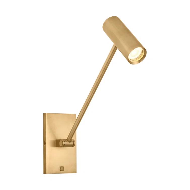 Natural Brass Dimmable LED Swing Arm Sconce