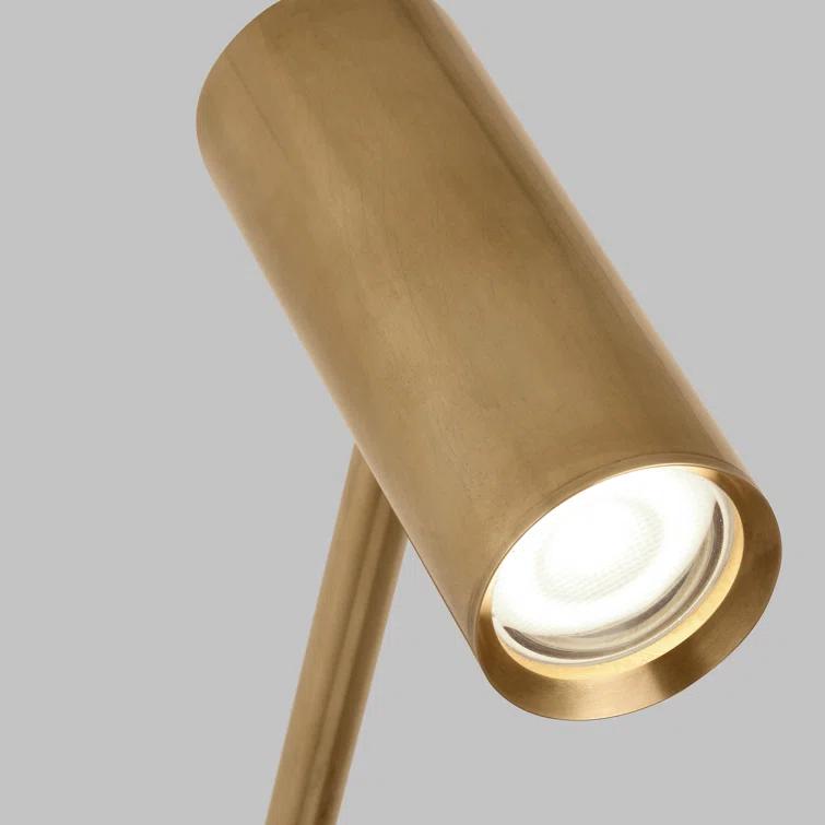 Natural Brass Dimmable LED Swing Arm Sconce