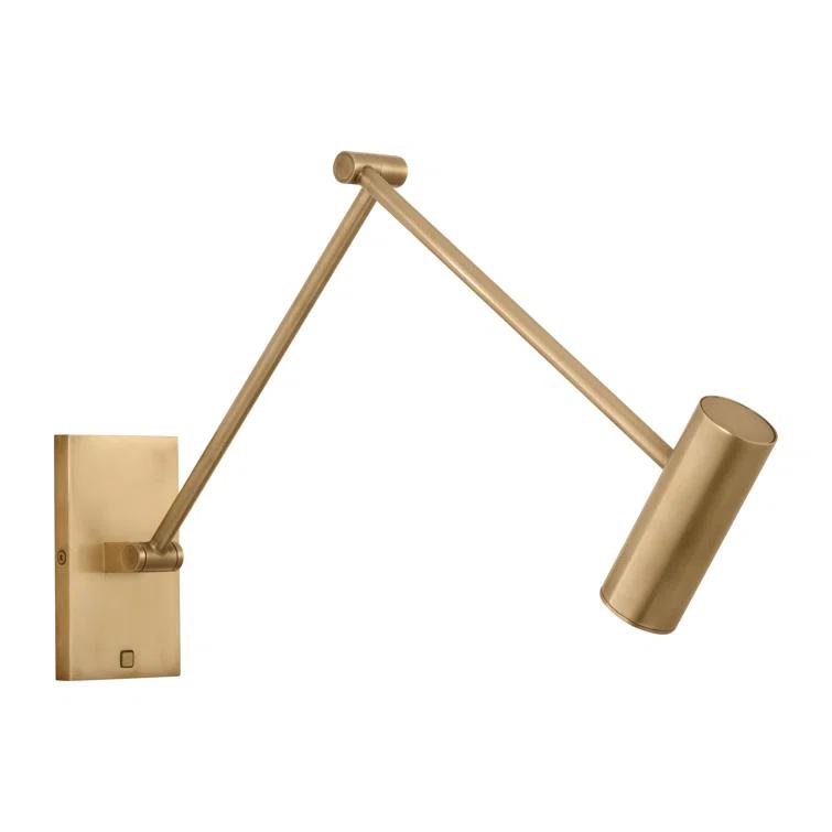 Antique Brass Adjustable LED Swing Arm Sconce