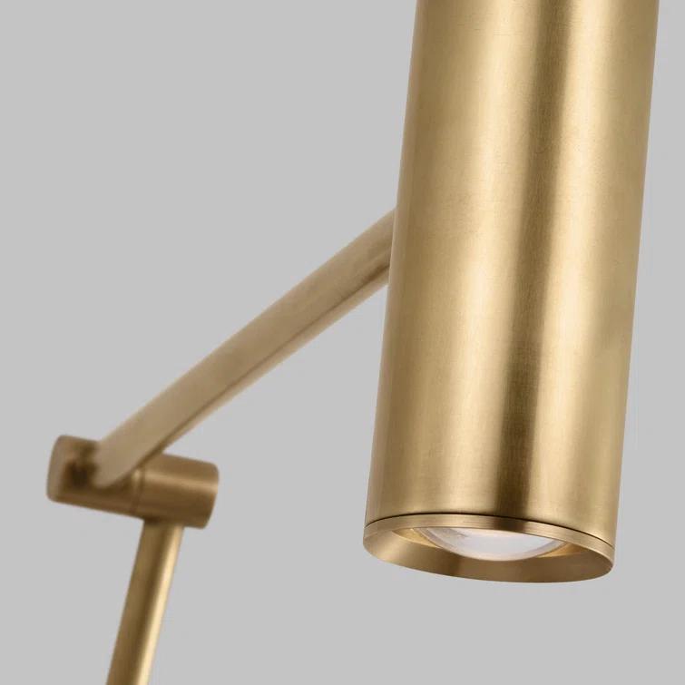 Antique Brass Adjustable LED Swing Arm Sconce