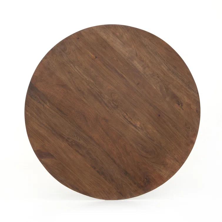 Felix Round Black and Brown Metal Coffee Table with Storage