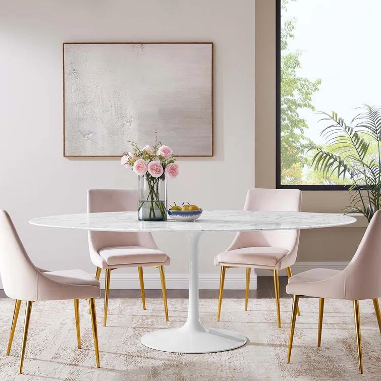 Modway Modway Lippa Oval Artificial Marble Dining Table