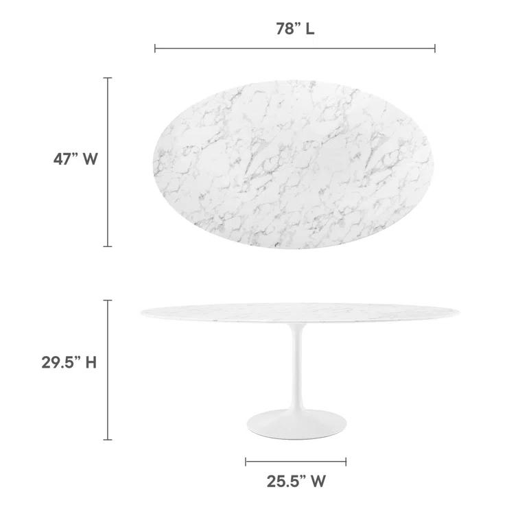 Modway Modway Lippa Oval Artificial Marble Dining Table