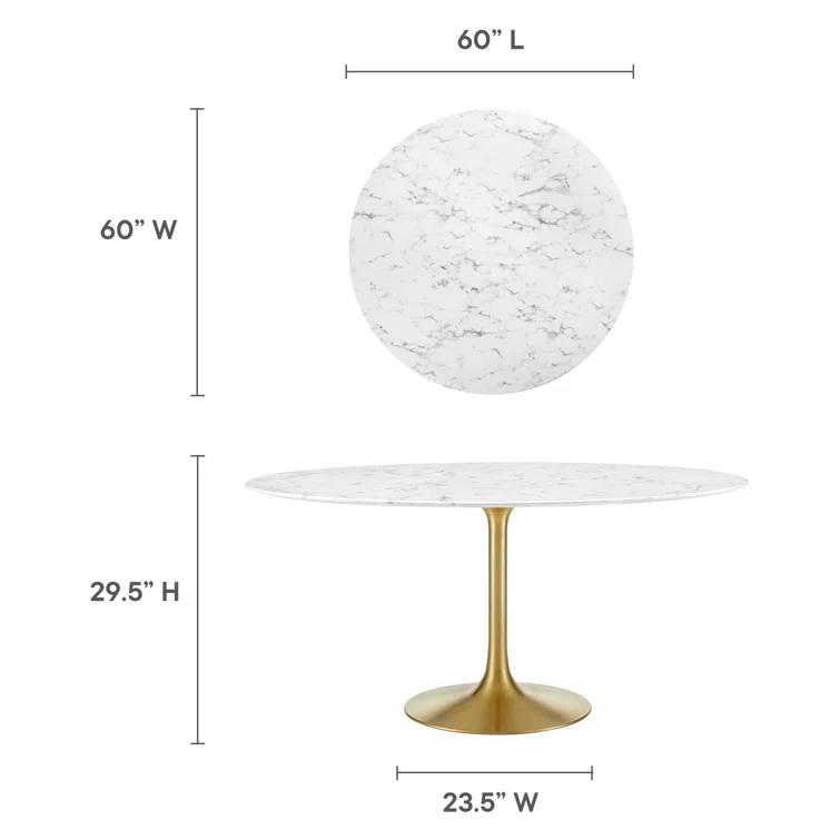Modway Lippa Oval Artificial Marble Dining Table & Reviews | Wayfair