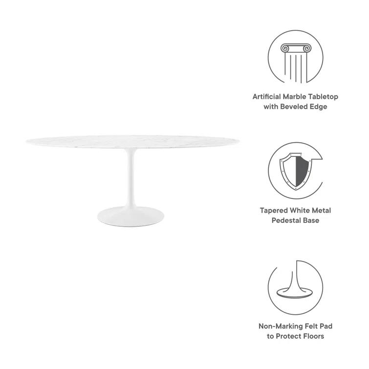 Modway Modway Lippa Oval Artificial Marble Dining Table