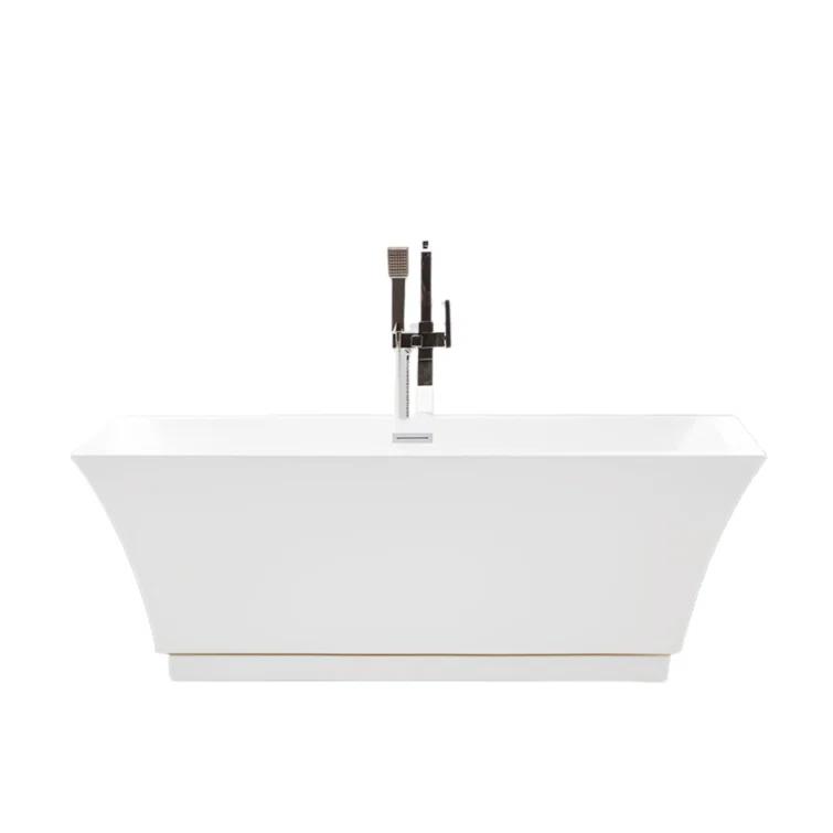 Orion 59'' x 30'' Freestanding Soaking Acrylic Bathtub