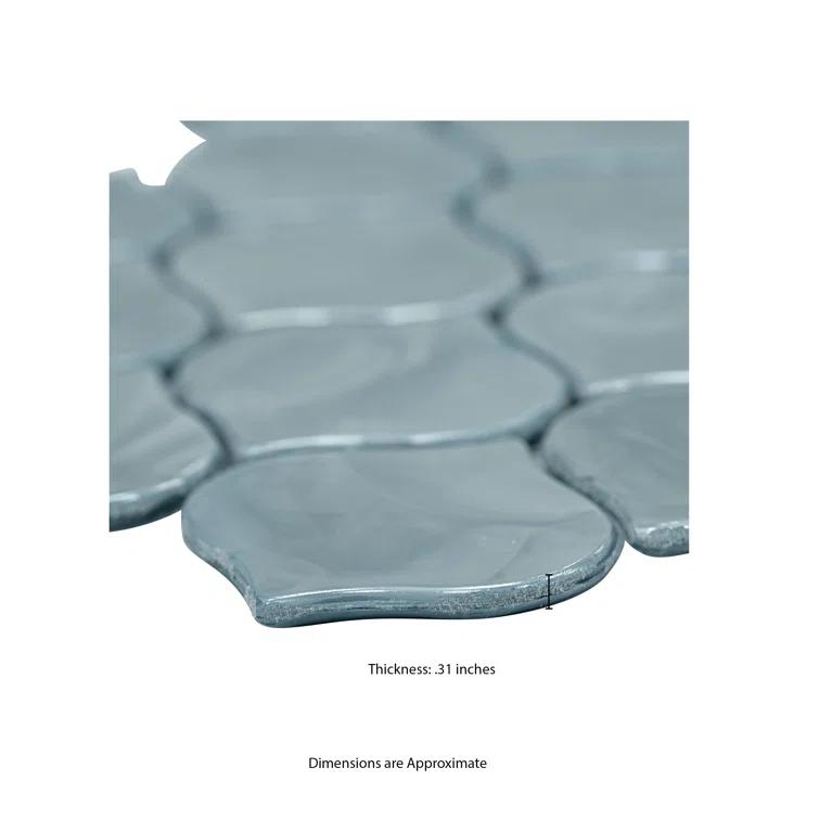 MSI Blue Shimmer Arabesque 10 in. x 10.2 in. Glass Mesh-Mounted Mosaic Wall Tile