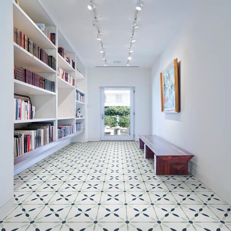 Amara 8" x 8" Encaustic Look Matte Porcelain Floor & Wall Tile