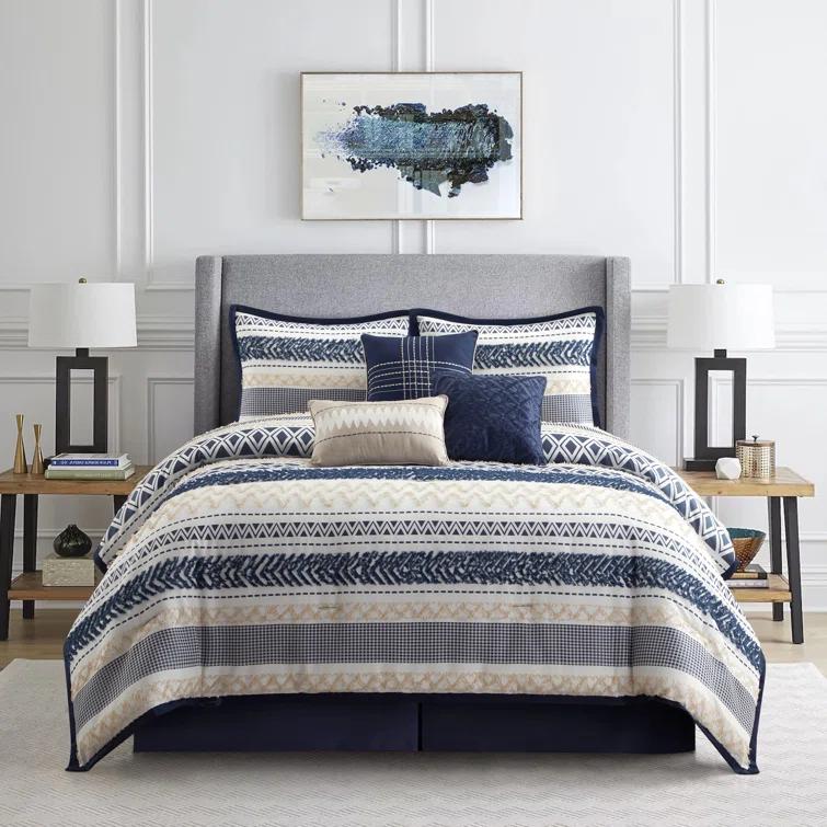 Ivanna 7 Piece Geometric Comforter Set