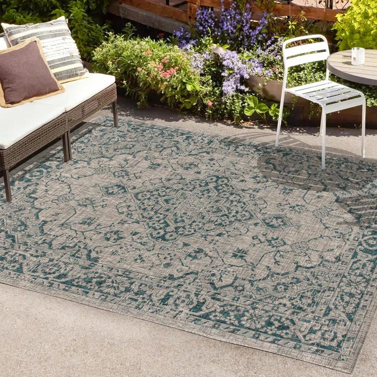 Nate Boho Medallion Textured Weave Indoor/Outdoor Rug