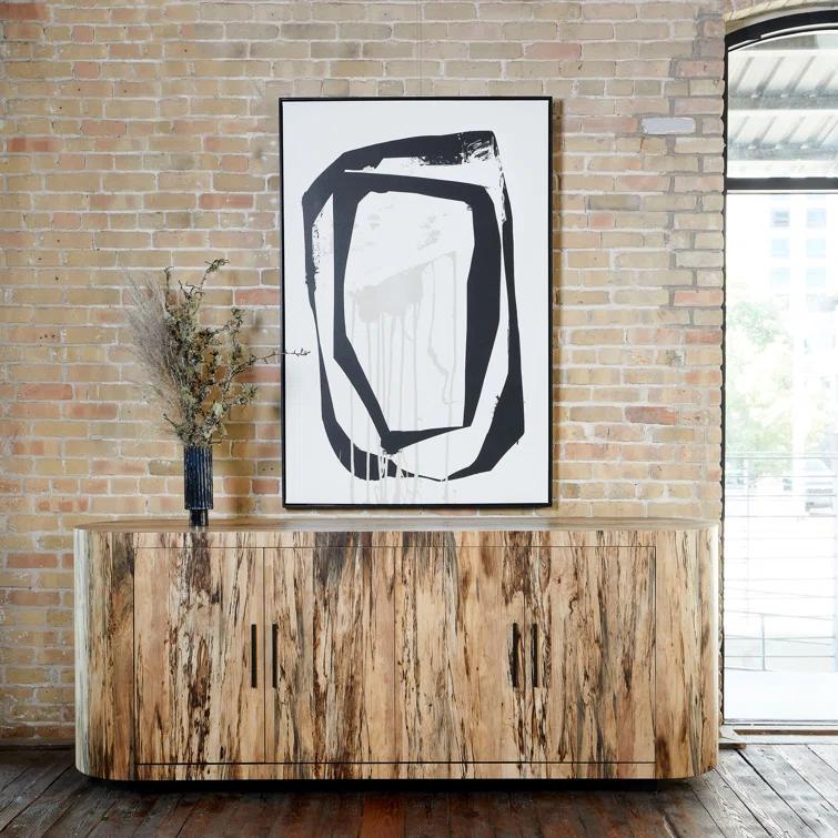 Hudson Spalted Primavera 86'' Brown Modern Sideboard