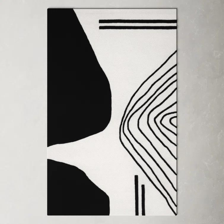 Felipe Handmade Wool Ivory/Black Rug