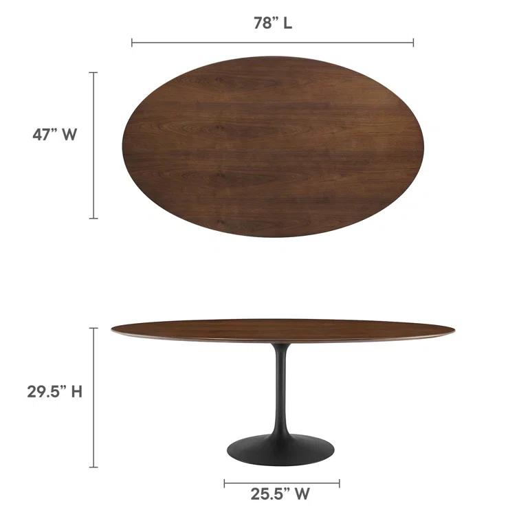 Modway Orchid Fein Oval Dining Table