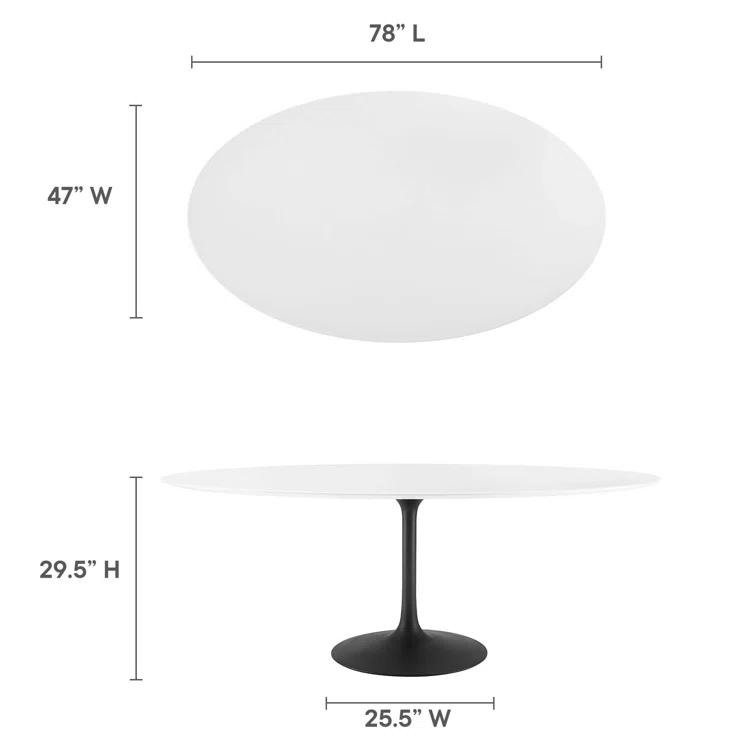 Modway Orchid Fein Oval Dining Table