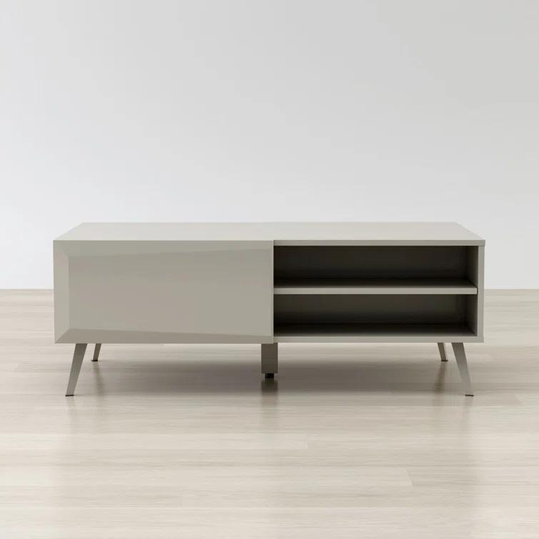 Home Living Room Modern Contemporary Altus 43" Coffee Table Gloss Grey