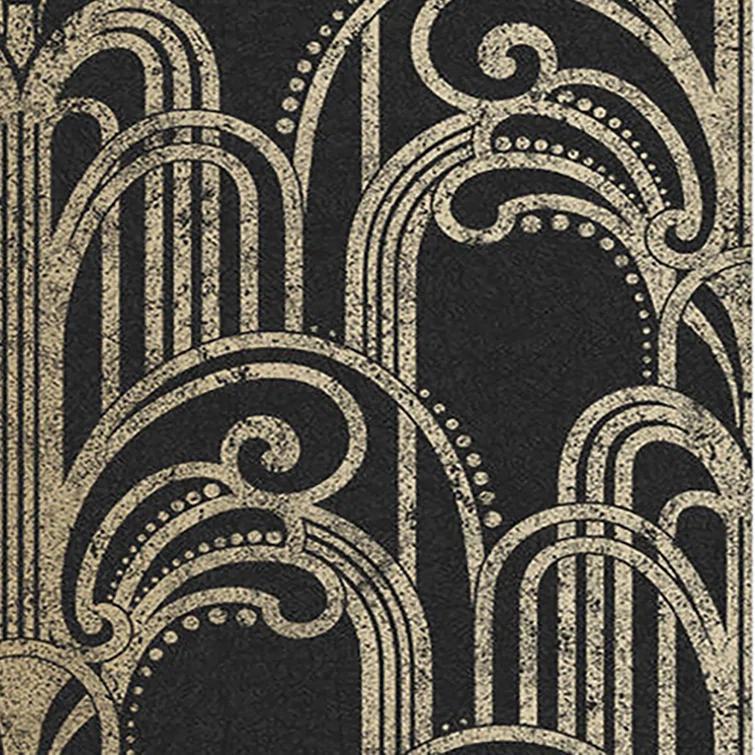 Art Deco Black and Gold Geometric Paste the Wall Wallpaper