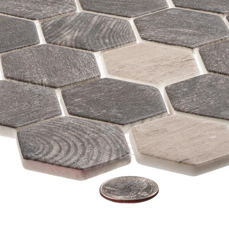 Terrain 2'' Hex Glass Mosaic Kitchen Backsplash, Bathroom, Shower, Wall and Floor Tile