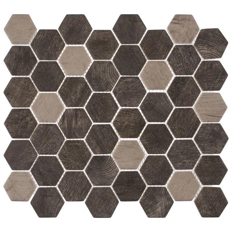 Terrain 2'' Hex Glass Mosaic Kitchen Backsplash, Bathroom, Shower, Wall and Floor Tile