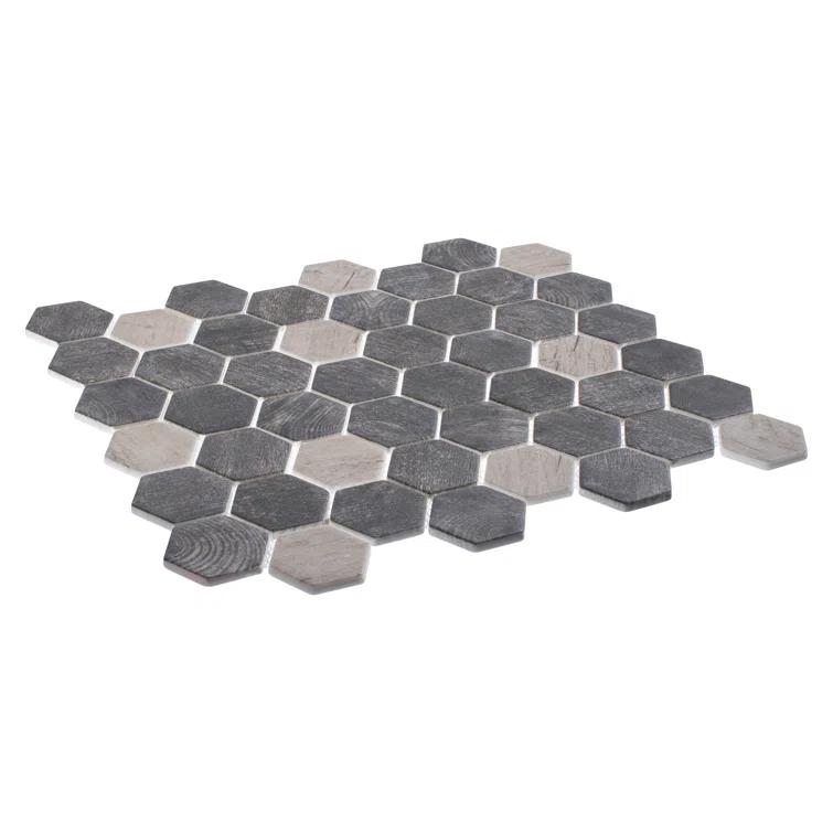 Terrain 2'' Hex Glass Mosaic Kitchen Backsplash, Bathroom, Shower, Wall and Floor Tile