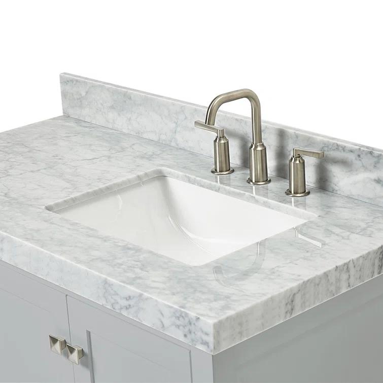 Cambridge 42'' Single Bathroom Vanity with Carrara Marble Top