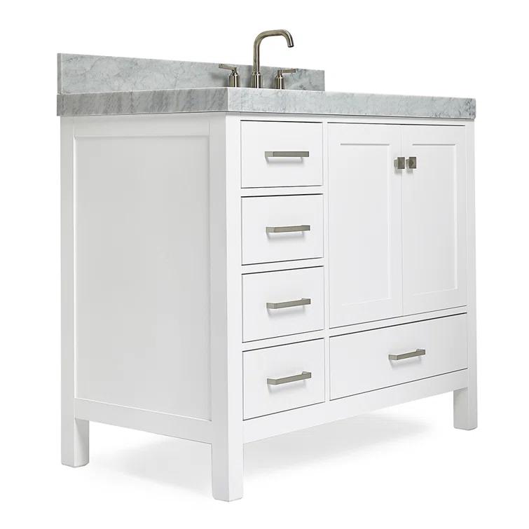 Cambridge 42'' Single Bathroom Vanity with Carrara Marble Top