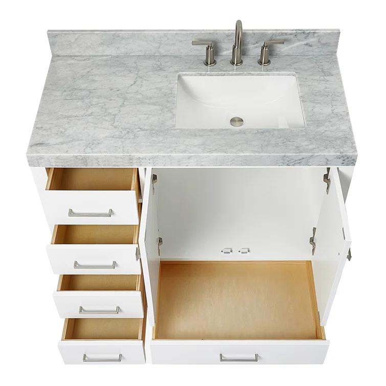 Cambridge 42'' Single Bathroom Vanity with Carrara Marble Top
