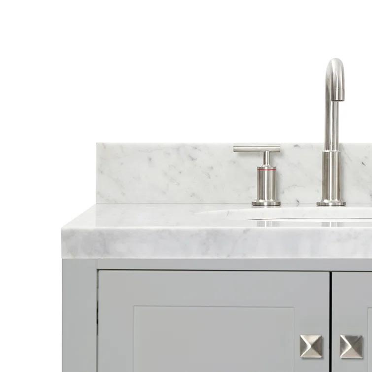 Cambridge 72'' Double Bathroom Vanity with Carrara Marble Top