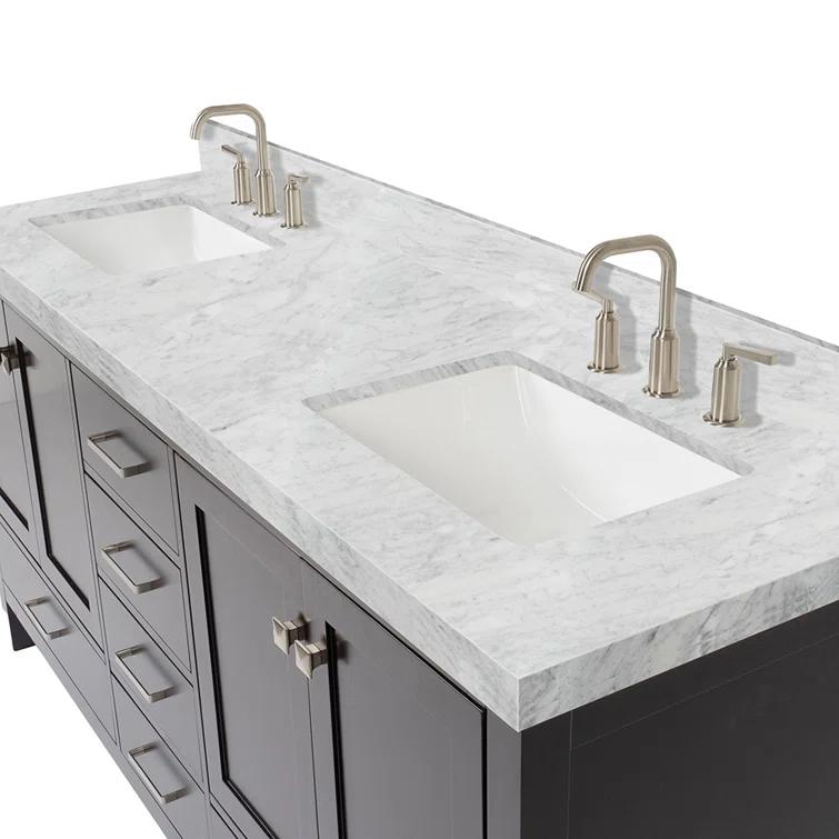Cambridge Double Bathroom Vanity with Carrara Marble Top