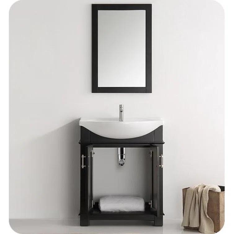 Hartford 20" Traditional Rectangular Wood Framed Bathroom Vanity Mirror