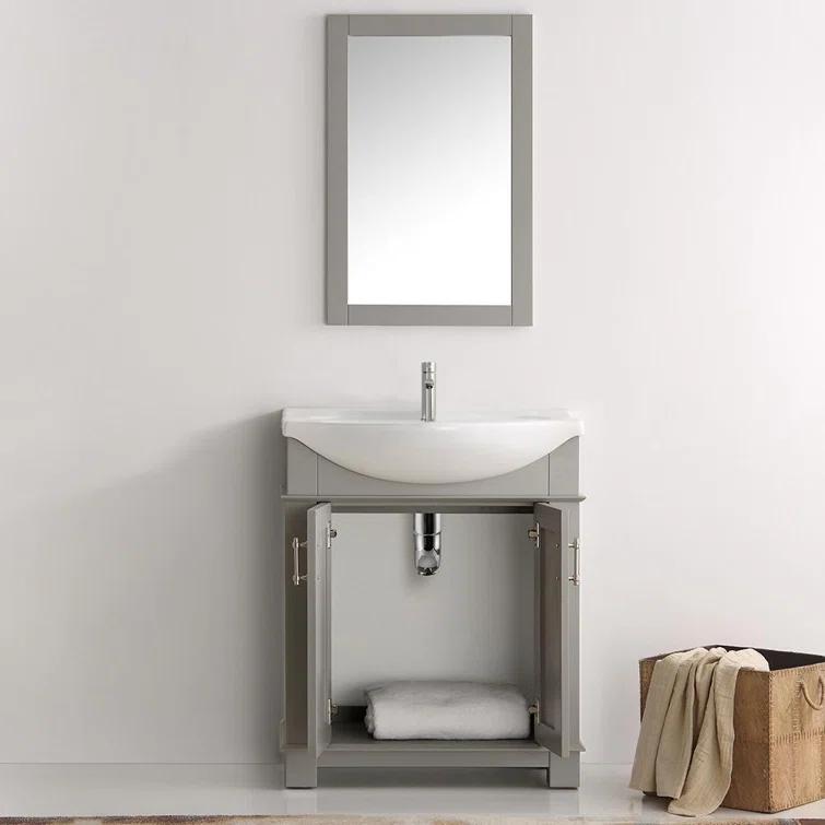 Hartford 20" Traditional Rectangular Wood Framed Bathroom Vanity Mirror