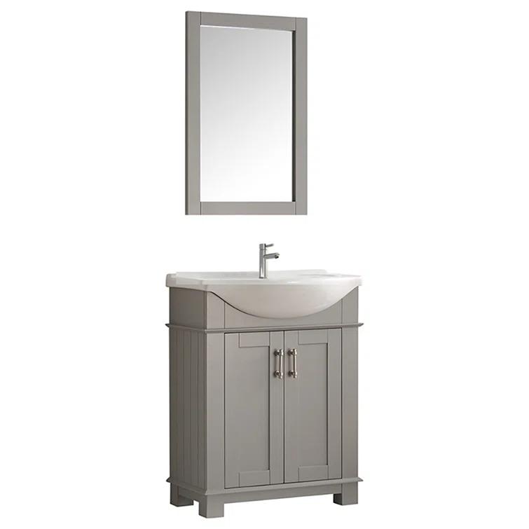 Hartford 20" Traditional Rectangular Wood Framed Bathroom Vanity Mirror