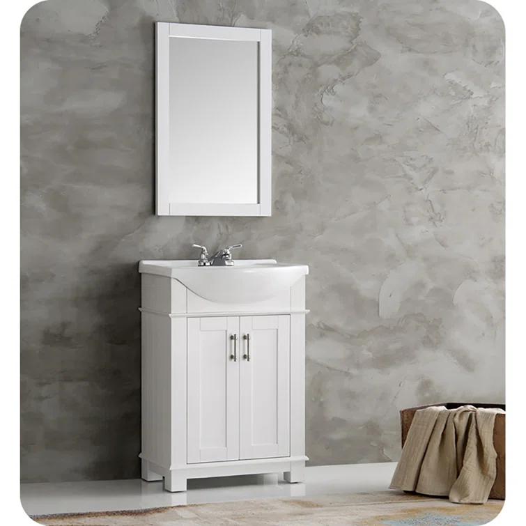 Hartford 20" Traditional Rectangular Wood Framed Bathroom Vanity Mirror
