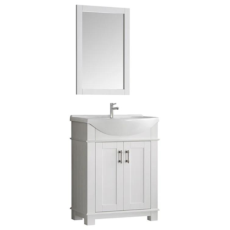 Hartford 20" Traditional Rectangular Wood Framed Bathroom Vanity Mirror