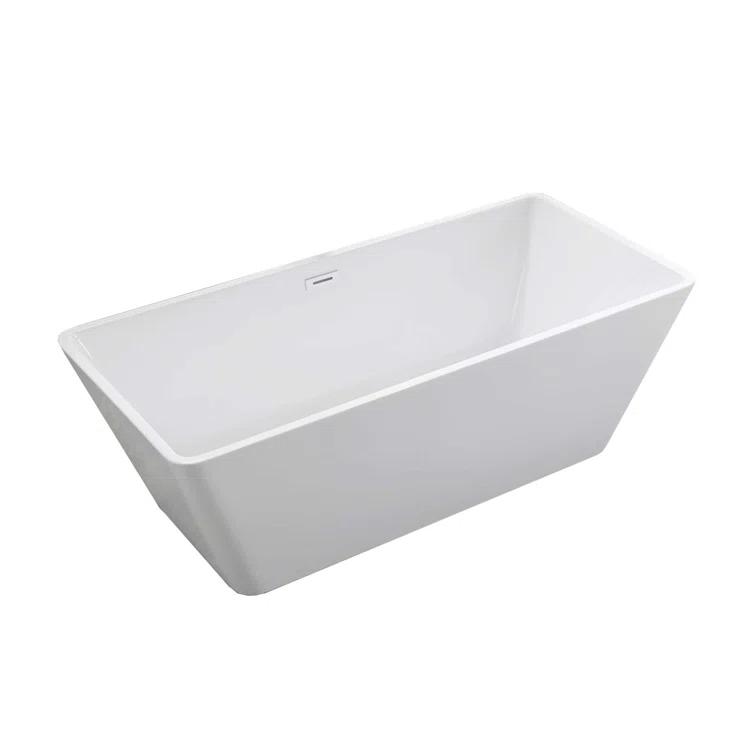 Toulouse 66.9'' x 31.1'' Freestanding Soaking Acrylic Bathtub